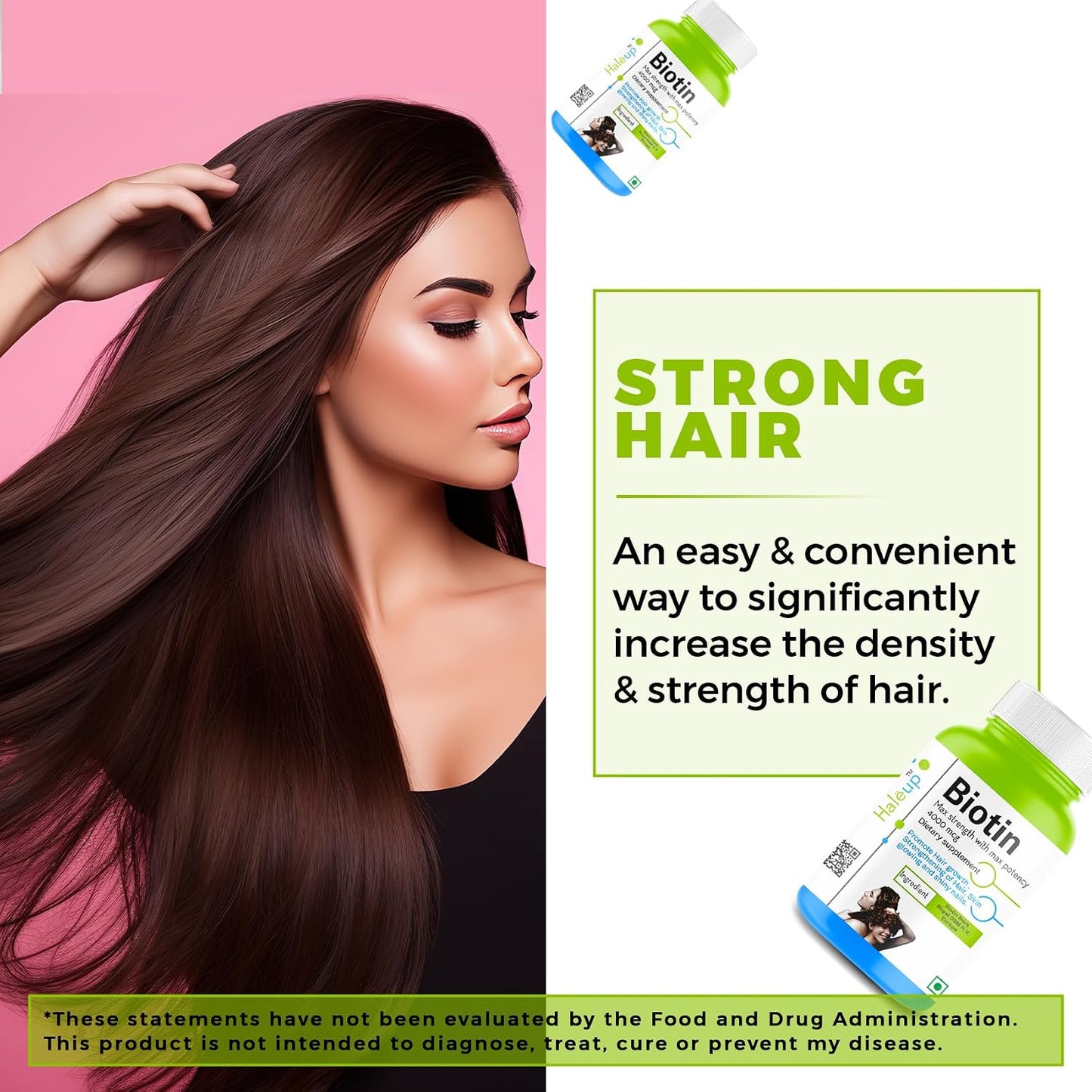 Haleup DHT with Biotin caps, Royal DSM, Switzerland – For Strong Hair & Healthy Skin || Hair || Skin || Nails -60 capsules (Pack of 1)