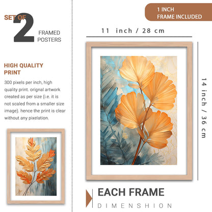 Aesthetic Modern Art Wall Paintings With Frame For Living Room Bedroom Office Wall Decoration - Home Decor Frames Set of 2 (Art 2, 10x13 inch)