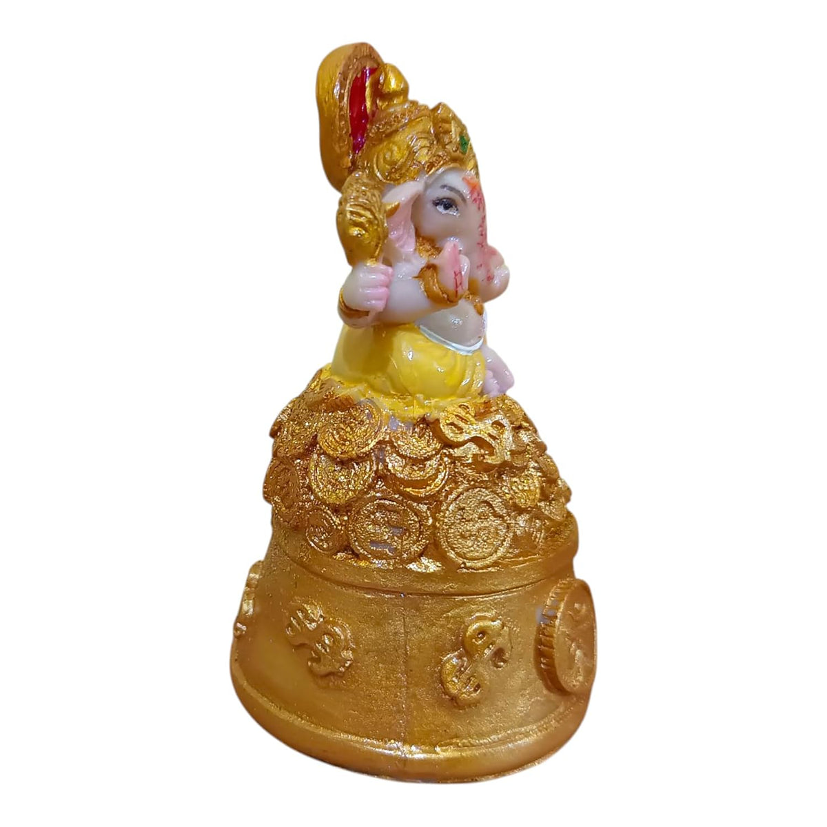 Ganesha Ganesh Ganpati Gajanan Statue Idol Murti Gift Item Decorative Showpiece Multicolor Polyresin Pack of 1 (B016)
