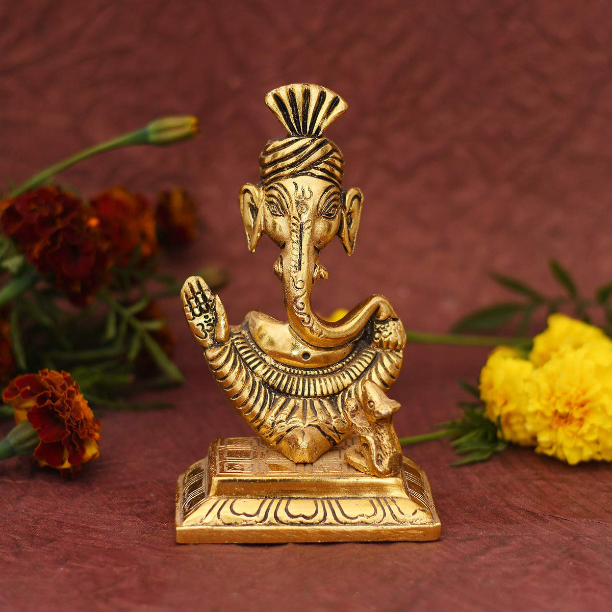 Oxidized Metal Lord Ganesh Ganpati Ganesha Idol Murti Statue Figurine Showpiece for Gifts Home Decor Pooja Room