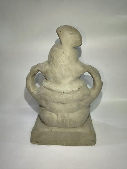 KSI Eco Friendly Ganesha Idol 9.8 Inches | Water Soluble Ganpati Murti for Home Visarjan | Pagdi Ganesh Without Paint | Biodegradable Idol for Ganesh Chaturthi