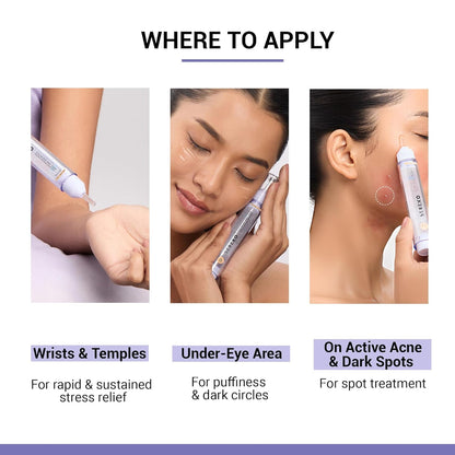 Instructions on where to apply a skincare product with images and text.