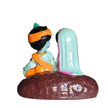 Radha Krishna Resin Idol, Blue, 10 × 6 × 9 cm