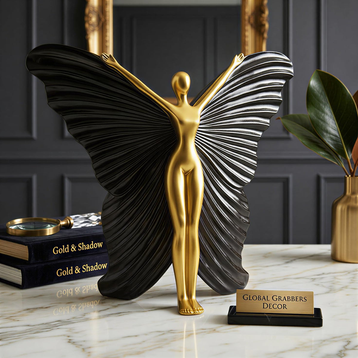 Abstract Butterfly Wings Lady Figurine for Home Decor | Elegant Statue Showpiece for Living Room | Home Decoration Items & Show Pieces for Home Decor Living Room-BTFY1