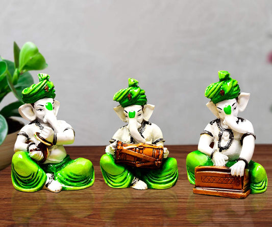 Ideas Hand Crafted Set of 3 Ganesha Idols - Figurines of Lord Ganesha - Ganesh Idols for Home Decor