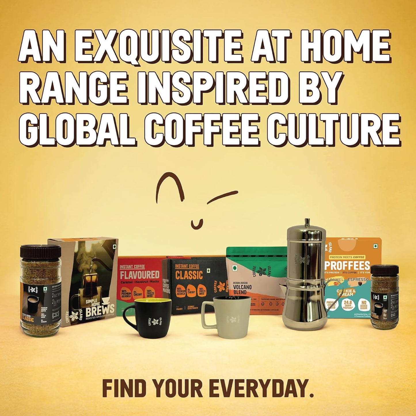 Coffee Island Premium Instant Classic Coffee Jar (100 Gram) | 100% Arabica beans | 0% Chicory | Dark Roast | Freeze Dried Coffee Powder | Rich Bold Flavor for Hot & Iced Drinks | Make Café Style Hot or Cold Coffee, black Coffee, Cappuccino, Latte at Home