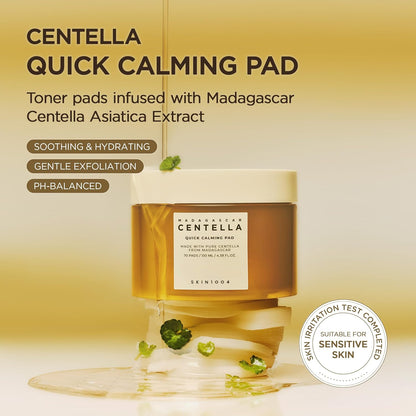 SKIN1004 Madagascar Centella Quick Calming Pad | Quick Calming Effects Soothing for Sensitive Skin130ml | 70pcs