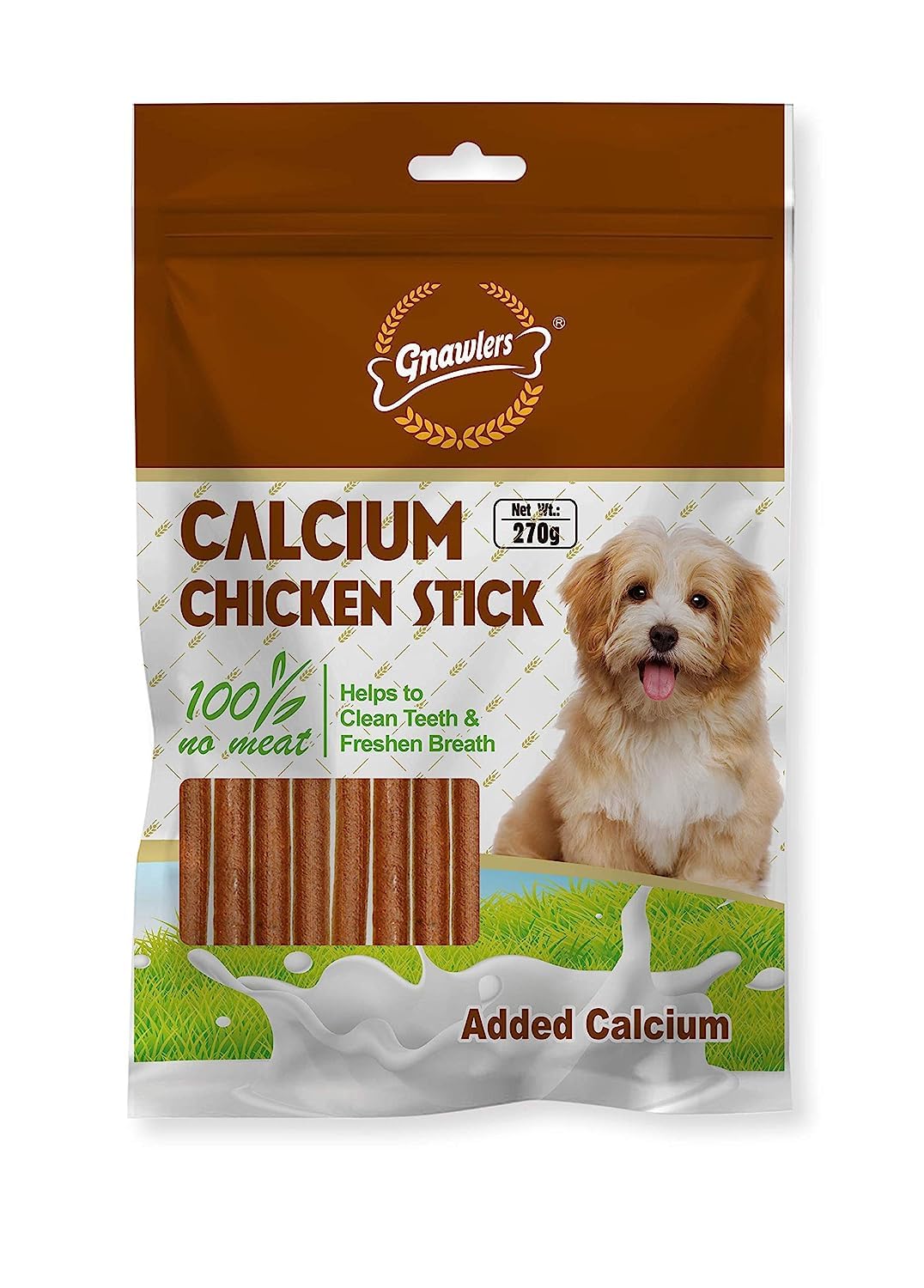 Gnawlers Calcium Stick Dog Treat 270 G Best Chew Stick (Chicken),All Life Stages