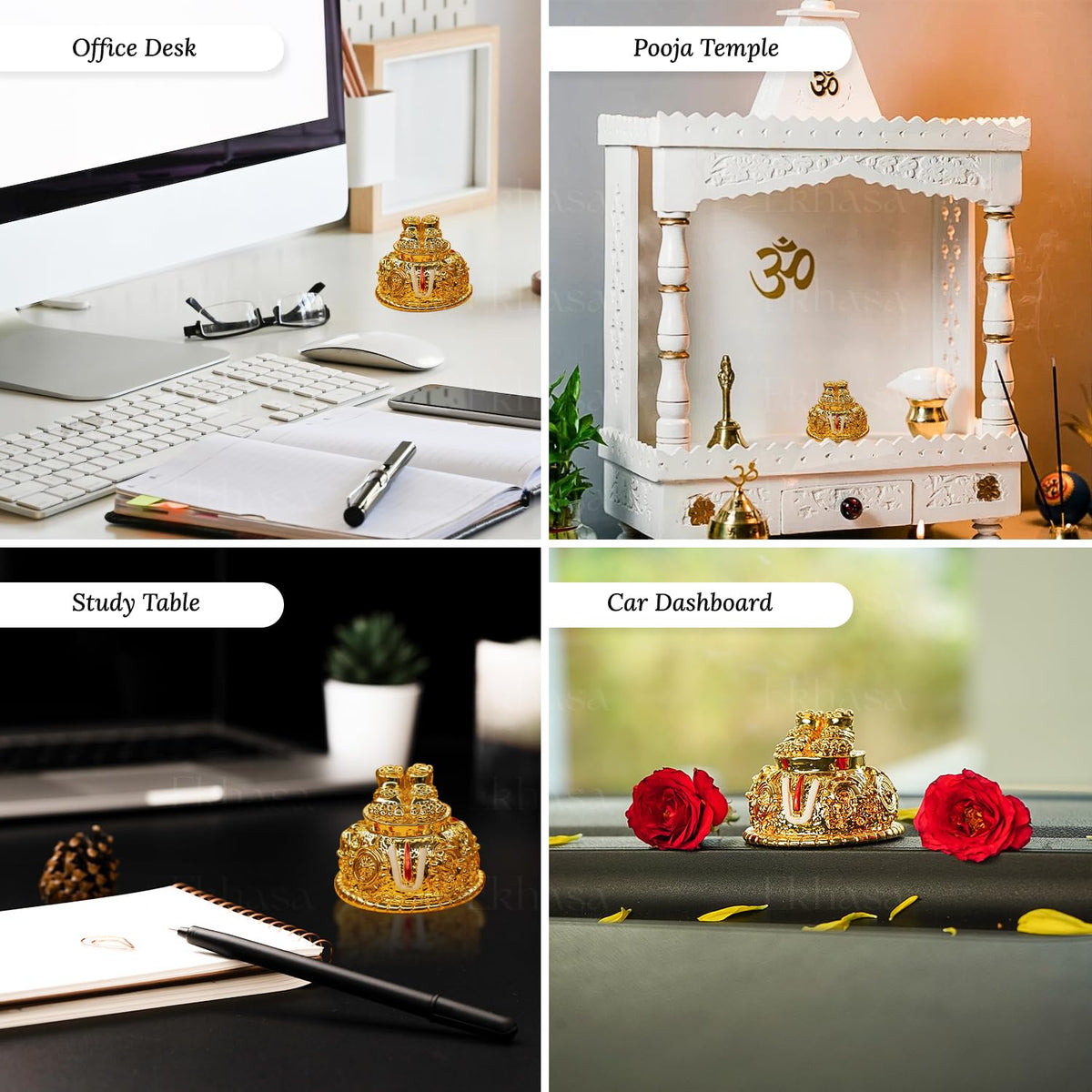 Tirupati Balaji Charan (4.7 cm) | Lord Venkateswara Feet Idol for Car Dashboard, Pooja Room, Home Decor & Office Desk | Venkateshwara Swamy Murti | Perumal Statue | God Idols for Gifting