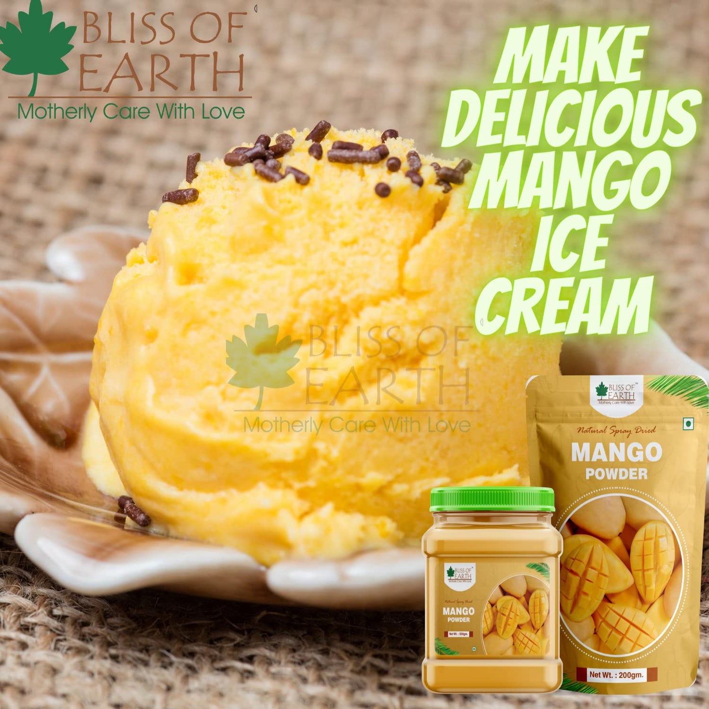 Bliss of Earth 900gm Mango Powder Natural Spray Dried Great for Mango juice | ice cream | Cake | shake king of fruits Vitamin A,C,K Rich