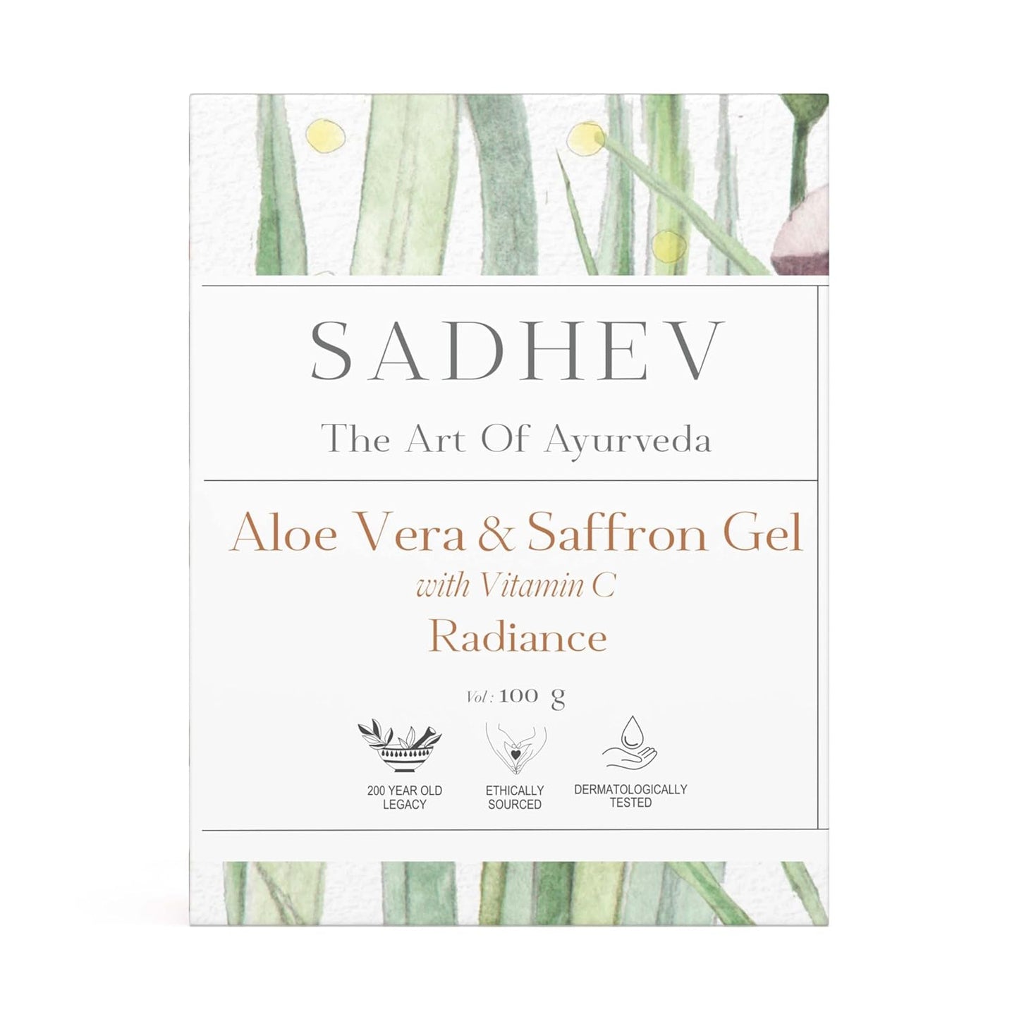 Sadhev's Aloe Vera & Saffron Face Gel with Vitamin C For Radiance, Suitable for All Skin Type, Paraben & Sulphate Free