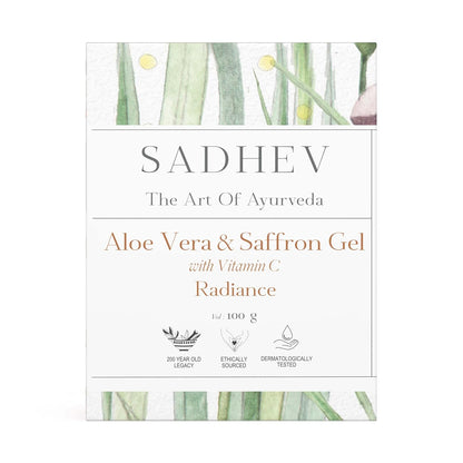 Sadhev's Aloe Vera & Saffron Face Gel with Vitamin C For Radiance, Suitable for All Skin Type, Paraben & Sulphate Free