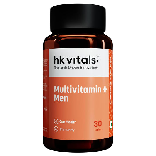 HealthKart hk vitals Multivitamin Plus Men | Daily Multivitamin for Men | For Energy, Stamina, Immunity, Gut, Heart, Bone & Muscle Health