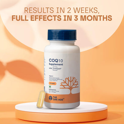 The Oak Age Premium COQ10 Supplement with 18x Better Absorption to Support Ubiquinol Levels – Coenzyme q10 & Antioxidant Capsules to Boost Energy, Support Heart Health, Fertility and Mitochondria - 60 Servings