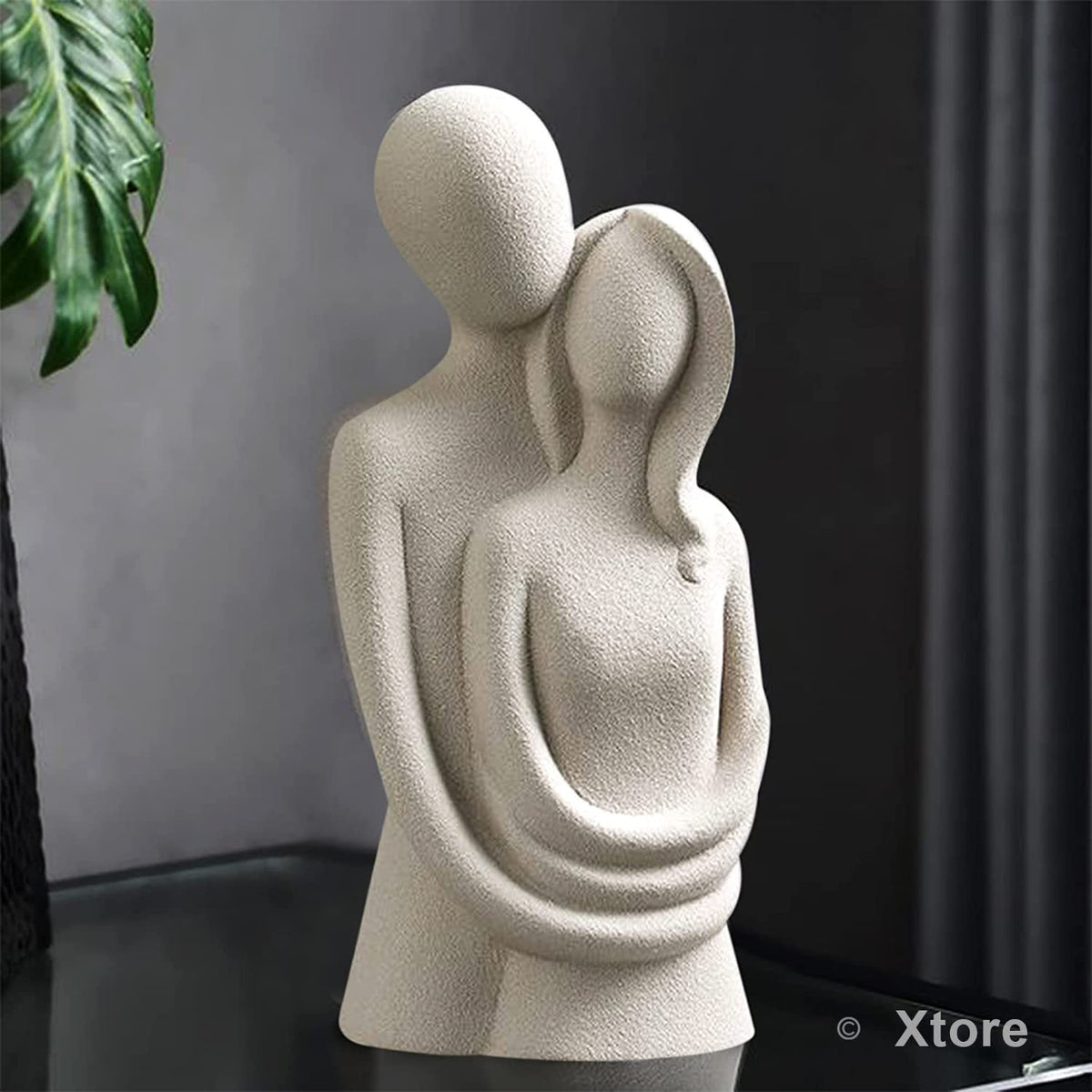 Beautiful Romantic Couple Statue | Ceramic Home Decor (Pack of 1, Off White Color)