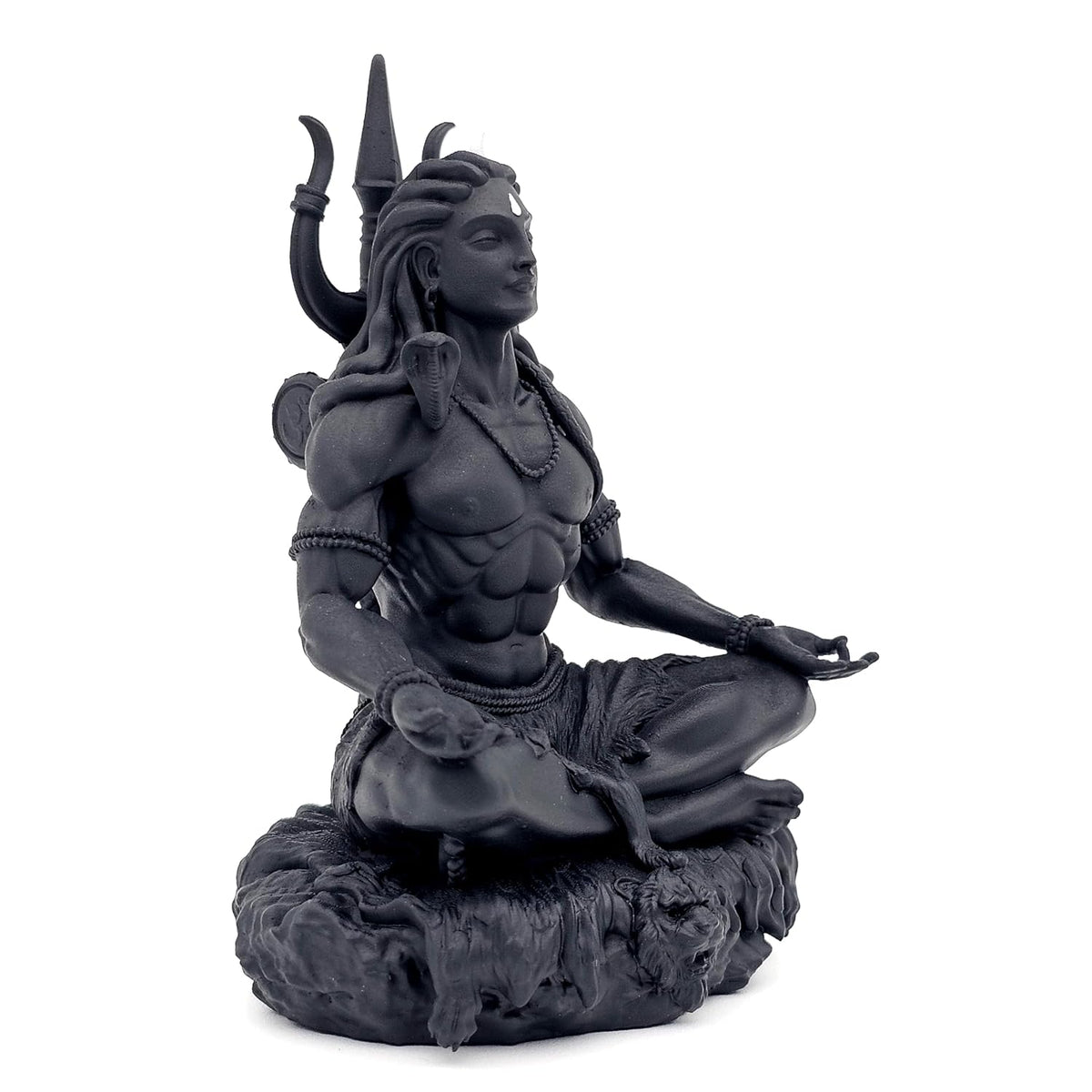 MurtiHome Mahayogi Shiva Idol, UV Resin, Black, 8.89 cm Tall