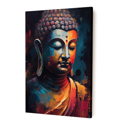 Abstract Buddha Painting for Living Room, Buddha wall Art Painting for living room, Bedroom, office and Home, Canvas, 16x22 Inch