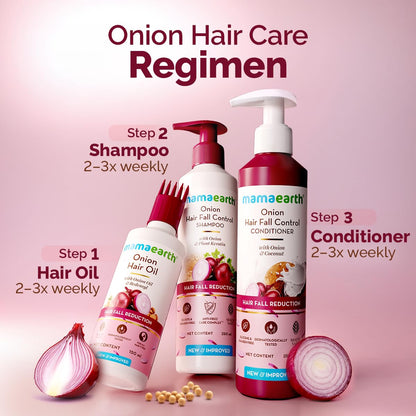 Mamaearth Onion Shampoo for Hair Growth and Hair Fall Control with Onion and Plant Keratin | Reduces Hair Fall | Strengthens & Smoothens Hair | For Men & Women | 400ml