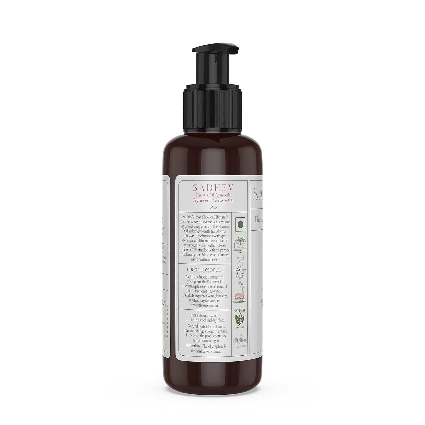 Sadhev Ayurvedic Shower Oil Goodness Of Rose For Hydration And Moistrization - 75 ml (Pack of 1)