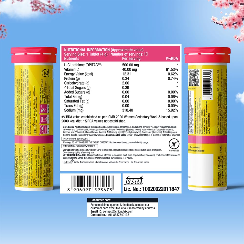 Supplement container with nutritional information on a blue background