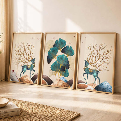 Modern Wall Art framed Painting for Wall Decoration - Wall Paintings for Living Room, Bedroom - Big Size Wall Painting Set of 3 (Art 2, 10x13 inch)