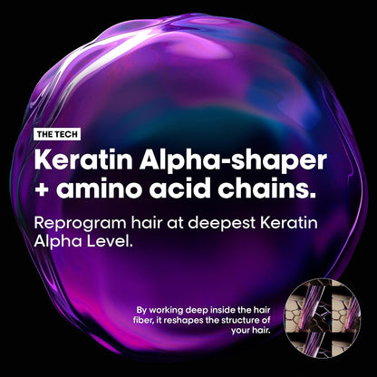 L’Oréal Professionnel Keratin Alpha Sleek Shampo for Frizz Control & Smoothness | Sulfate free formula for hair smoothness | Professional shampoo with Keratin alpha shaper,amino acid chains | 250 ml