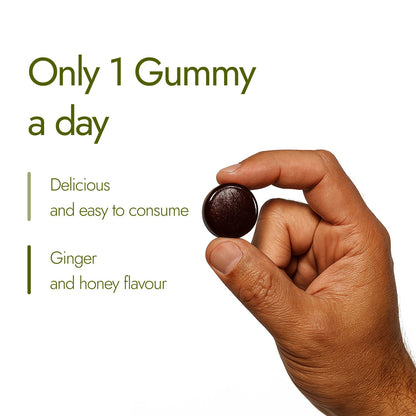 Kapiva Himalayan Shilajit/Shilajeet Gummies | 225mg Shilajit/Gummy | Ginger Honey Flavour | NABL-Certified Gummy | Boosts Energy Levels, Endurance & Stamina | No Added Sugar | Gelatin Free