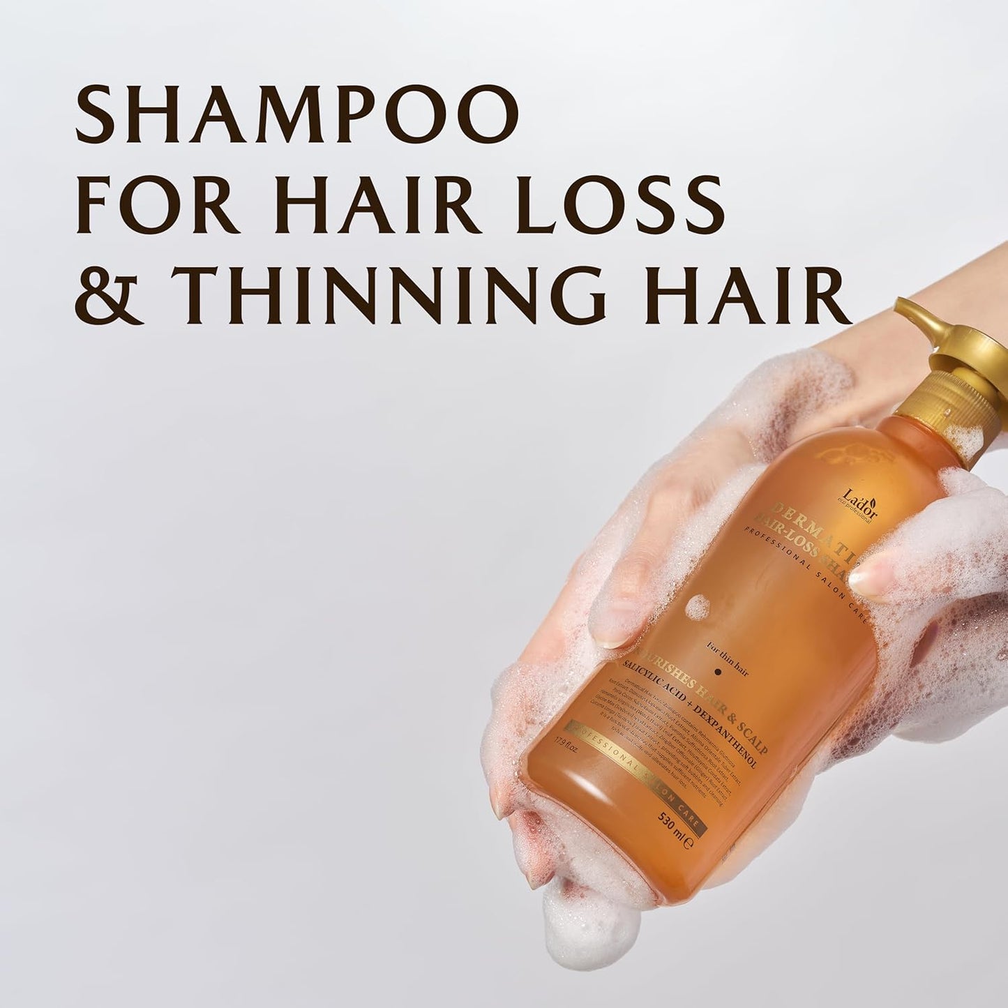 LADOR Dermatical Hair- Loss Shampoo (Normal to Dry Hair) (530ml) Anti Hair Loss & Hair Growth Korean Shampoo, Deep Cleanse, Nourish, Soothes Damaged Scalp