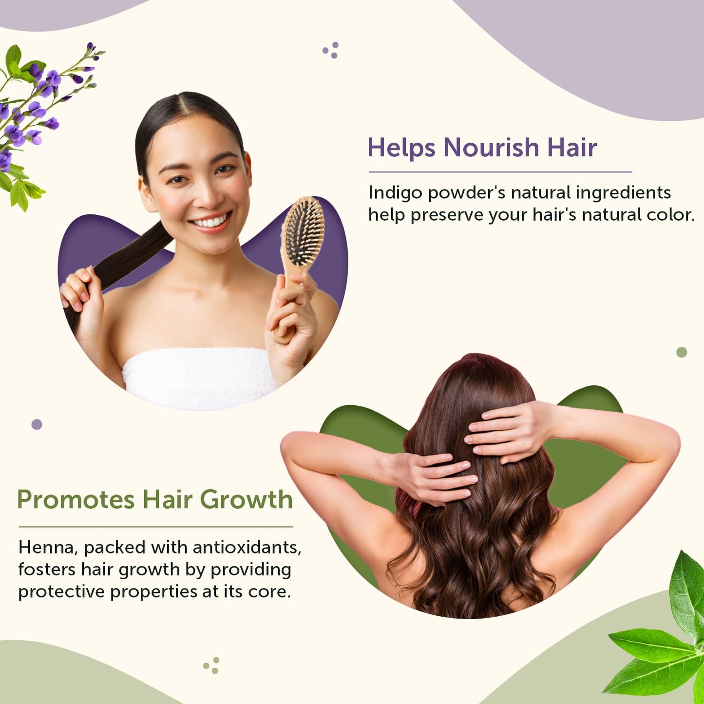 Neuherbs Henna and Indigo Powder for Hair (100 gm Each), Combo Pack | Pure & Natural Powder for Colouring and Nourishing Hair | With No Artificial Colour & Additives