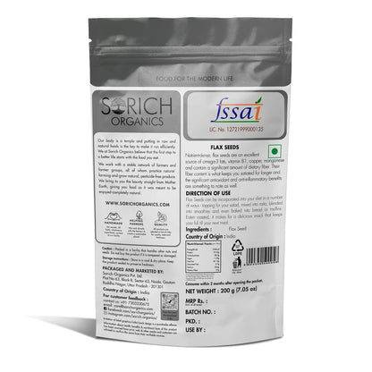 Sorich Organics Flax Seed - Alsi Beej|Alsi Seeds for Hair Growth | Raw Seeds for Eating | Source of Iron & Dietary Fibre | Rich in Protein