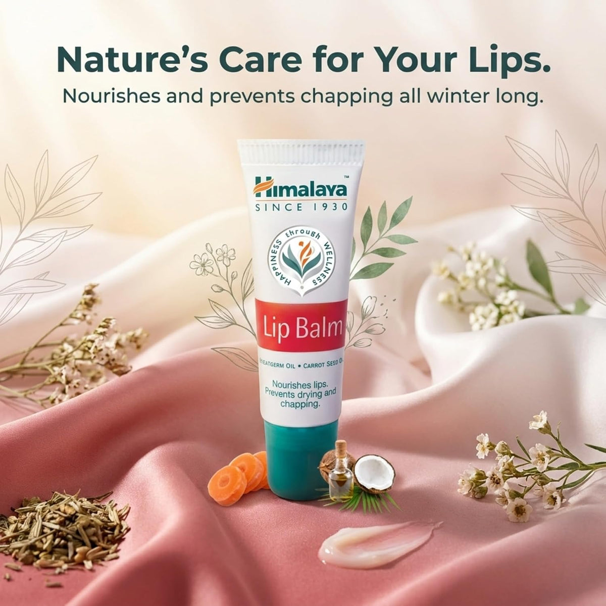 Himalaya Lip Balm 10gm| Soft| Naturally Pink Lips| Made with 100% Herbal Actives