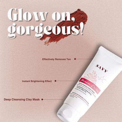 SAYY Moroccan DeTan Brightening Face Pack for Advance Skin Renewal Radiance Clay Mask