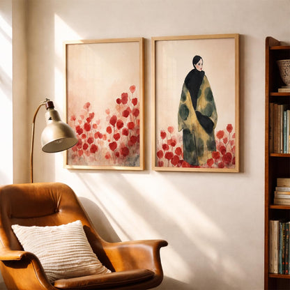 Modern Art Wall Painting Set of 2 for Living Room | Premium HD Printed Wall Frames for Bedroom, Office & Home Decor | Minimalist Contemporary Wall Art (Ready to Hang) (M.3, 13x19 inches)