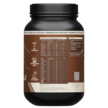 BeastLife Performance Whey Protein Blend | 34g Protein | 5.7g BCAA | 1Kg | Chocolate | Muscle Growth & Recovery | Easy to Digest with Ultrasorb Tech | Smooth & Easy to Mix | Contains Whey Protein Concentrate & Yeast Protein
