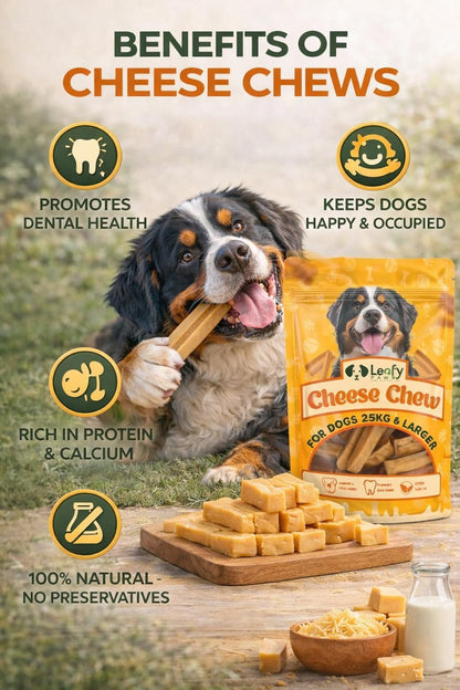 LeafyPaws Himalayan Cheese Chew Dog Treats (95g) | 100% Natural Long Lasting Yak Milk Chews for Medium & Large Dogs (25kg+) | Lactose Free, Grain Free, No Preservatives, Dental Support (Orginal)