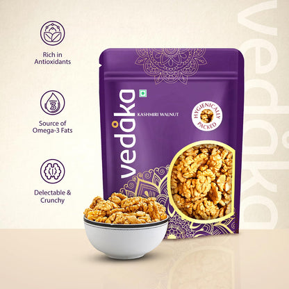 Vedaka Kashmiri Walnuts | 500 g | Walnut Without Shell | Naturally Rich in Omega-3 Fatty Acids and Antioxidants | Crunchy and Crisp | No artificial & No added preservatives