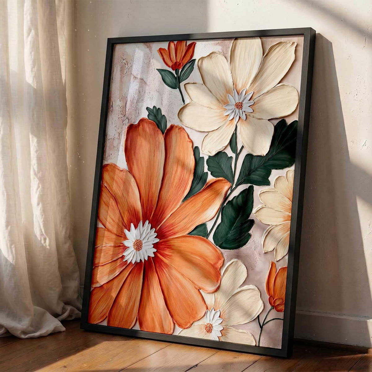Decorative flower Wall Art Home Decor Modern Painting poster With Frame For Living Room Bed Room Hotel Wall Decor Digital Reprint (13X17 INCH)