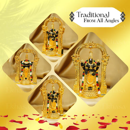 Tirupati Balaji Idol (Size: 12.5 cm) | Lord Venkateswara Idol for Car Dashboard, Pooja Room, Home Decor & Office Desk | Venkateshwara Swamy Murti | Perumal Statue | God Idols for Gifting
