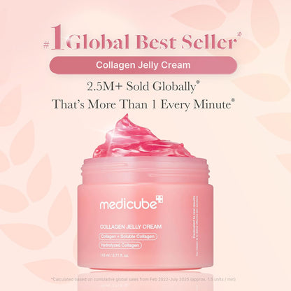 Medicube Collagen Jelly Cream- Niacinamide & Freeze-Dried Hydrolyzed Collagen - Boosts skin's barrier hydration and gives 24h Glow & Lifted Look - No artificial color, Korean skincare (3.71 fl.oz.)