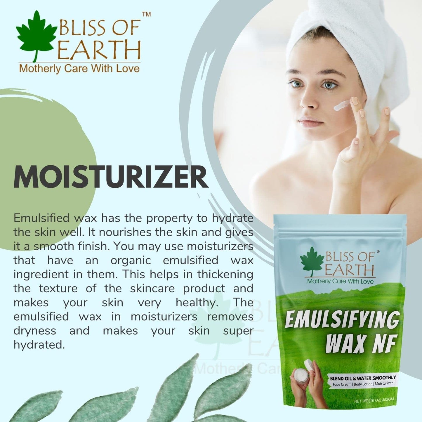 Bliss of Earth Emulsifying Wax NF Cosmetic Grade Wax Best for Thickening Soap, Lotion, Body Moisturizer & DIY Products 453gm
