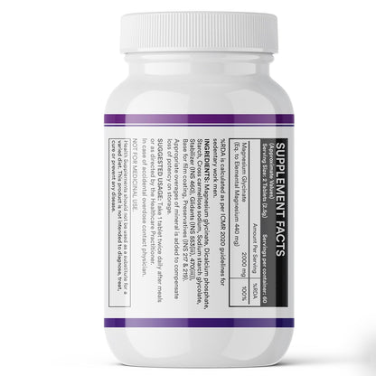 INLIFE Magnesium Glycinate 2000mg | High Absorption Formula | 22% Elemental Magnesium (440mg) | Supports Muscle, Nerve & Bone Health | For Both Men & Women| -120 Tablets (Pack of 1, 120)