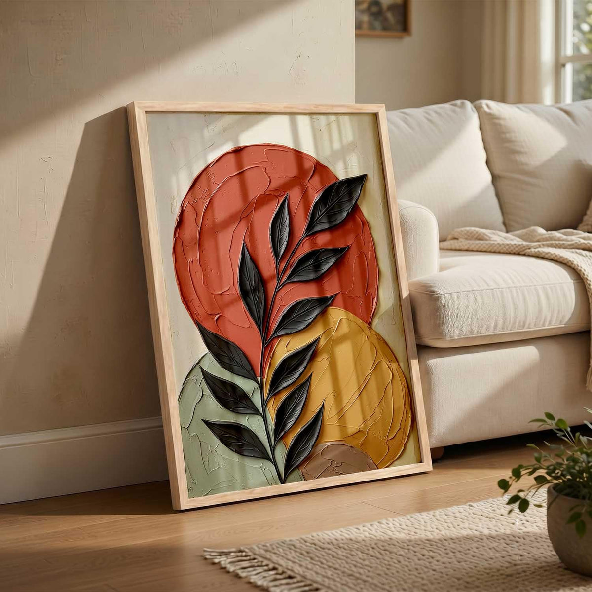 Aesthetic Botanical Art Home Decoration Painting | Floral Paintings With Frame For Living Room Bed Room Hotel Wall Decor Digital Reprint (19x25 inch)