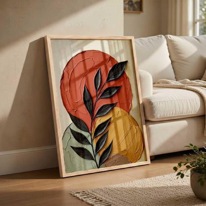 Aesthetic Botanical Art Home Decoration Painting | Floral Paintings With Frame For Living Room Bed Room Hotel Wall Decor Digital Reprint (19x25 inch)