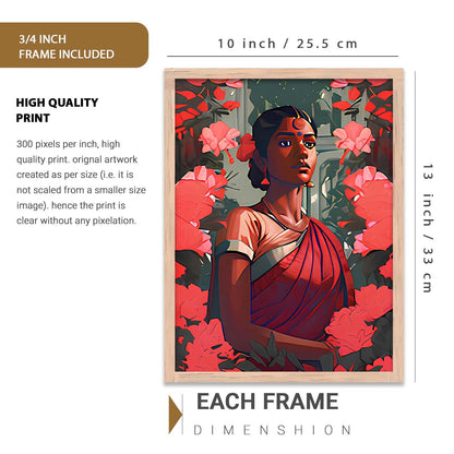 Premium Digital Painting with Frame for Home Decor - Painting for Living Room Bedroom Office Room Decor - Painting for Wall Decoration - Pack of 3 (Modern Art Painting, Design07, 10X13 inch)