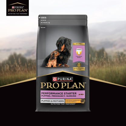 Purina Pro Plan Performance Starter for Puppies & Mothers, 1kg Pack | With Chicken, High Protein, Supports Puppies & Mothers, Muscle Recovery, Complete Nutrition