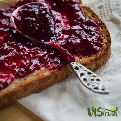 VIStevia Sugar Free Raspberry Jam (220 gm) | Diabetic & Keto Friendly | Sweetened with Stevia and Erythritol | 100% Natural | More Than 60% Whole Berries | Tastes Delicious