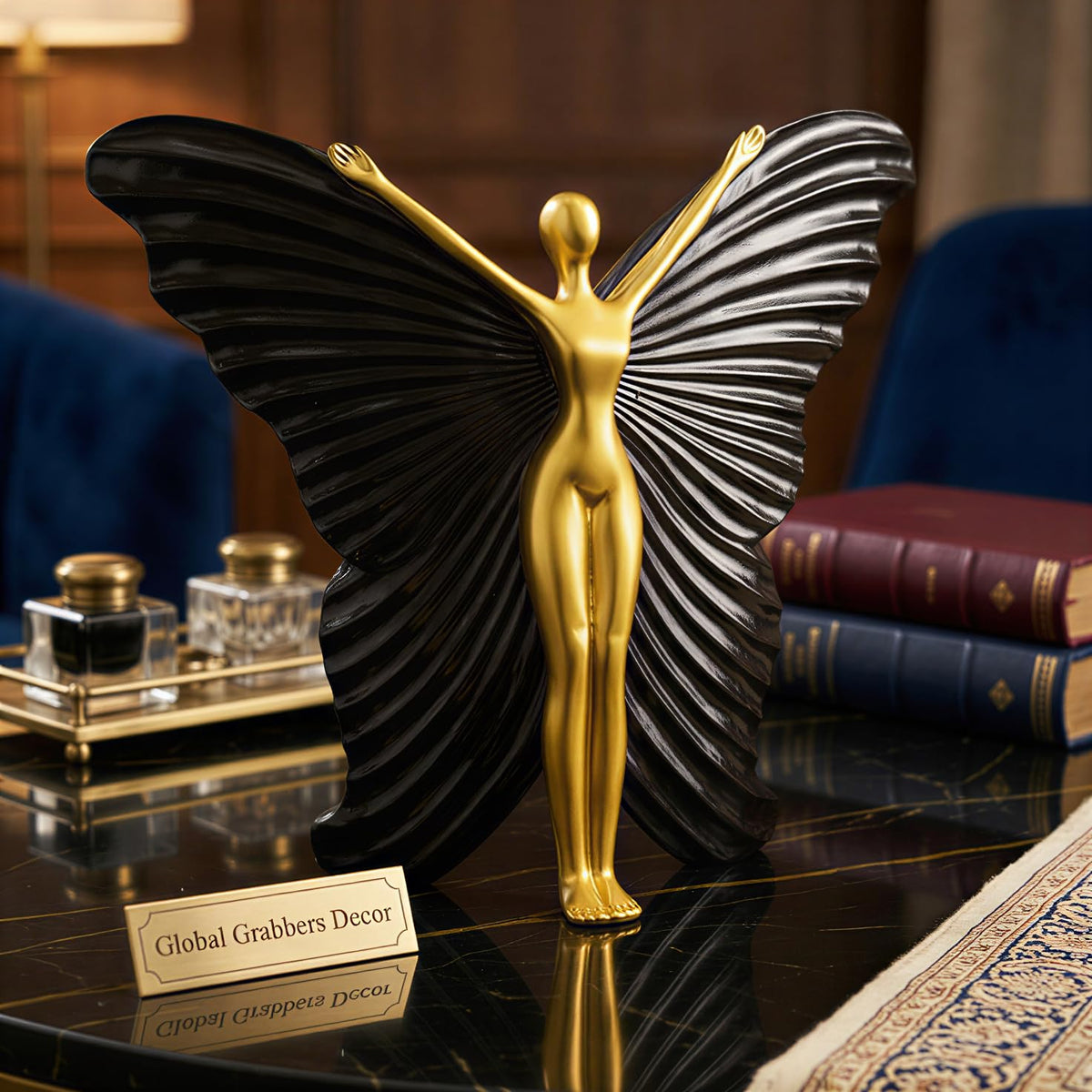 Abstract Butterfly Wings Lady Figurine for Home Decor | Elegant Statue Showpiece for Living Room | Home Decoration Items & Show Pieces for Home Decor Living Room-BTFY1