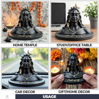 UNOVATE Adiyogi Statue for Car Dashboard, Adiyogi Statue - 3 Inch Shiv Idol