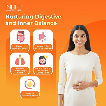 INLIFE Hing Oil Capsule (Asafoetida) | Faster Absorption than Powder | Digestion Support Supplement for Men and Women, 15mg - 60 Liquid Filled Vegetarian Capsules (Pack of 1, 60)