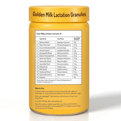 LactoGold™ Lactation Granules | Not Just More But Better BreastMilk | 4X Shatavari, Moringa, Curcumin & Piperine | 300g | Pack of 1 |